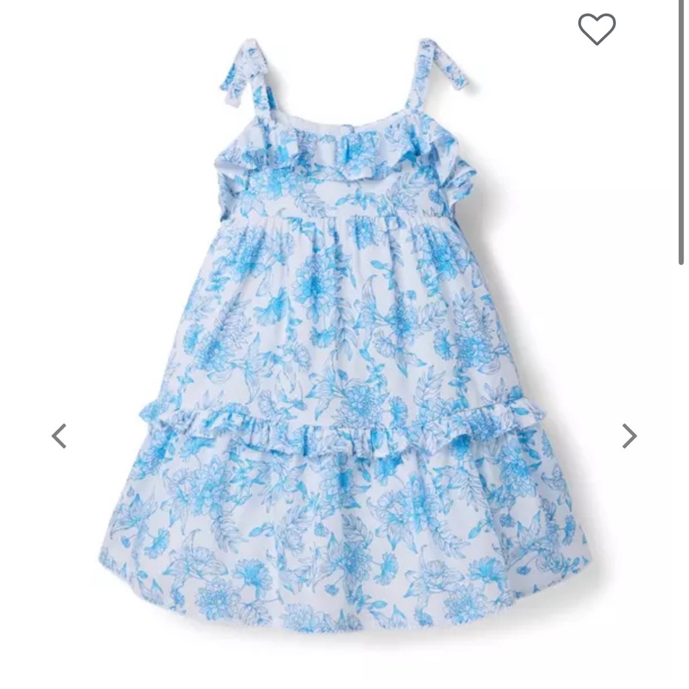 Janie and Jack Girls Floral Blue and White Dress